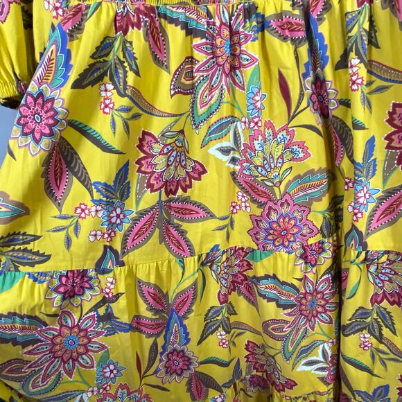 Johny Was Jade Mladen Midi Yellow Floral Sundress Medium - Picture 9 of 13